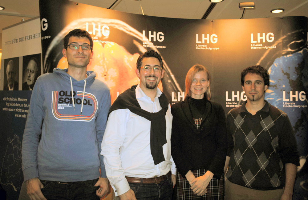 Mitglieder der LHG Stuttgart bei der Avete Academici 2014: Daniel, Alexander, Natalia und Mark